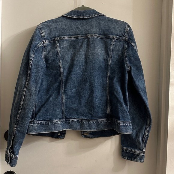 J Crew Denim Jacket Women's Blue Cotton Jean Trucker Jacket medium - Picture 5 of 5